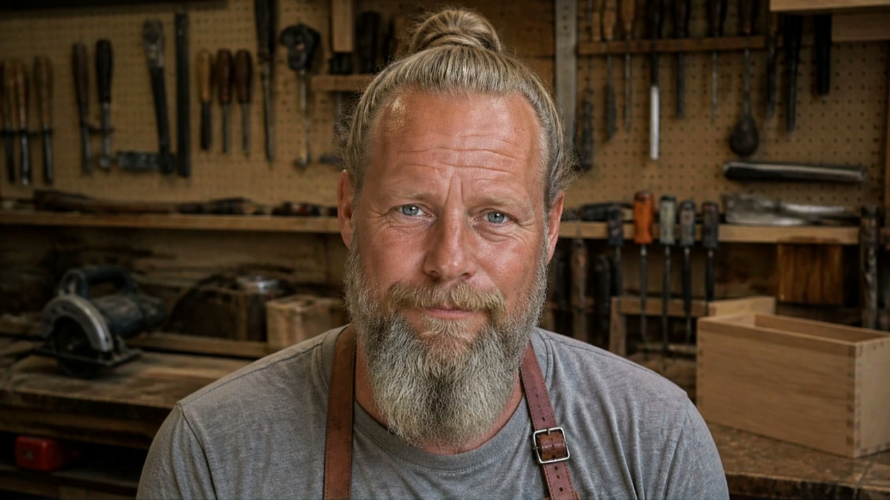 Magnus Halvsoren in his shop